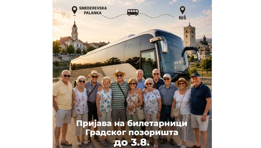 Fotografija uz vijest: Besplatan izlet za penzionere iz Smederevske Palanke: Obilazak Niša zakazan za 31. jul